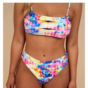 Tie-dye bathing suit